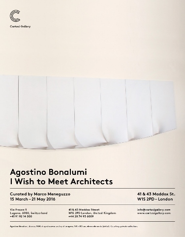Agostino Bonalumi – I Wish to Meet Architects